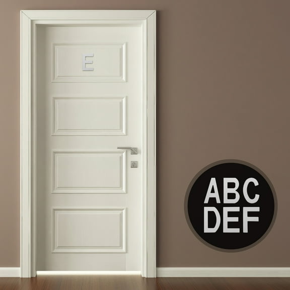 Hemoton 6pcs Self-Adhesive Alphabet Sign Weather-Resistant Door Letters Stainless Steel Sticky Letters For Hotel School Apartment Rooms Office