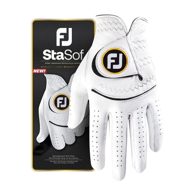 Guante de golf FootJoy StaSof para hombre, color blanco, talla ML, mano izquierda