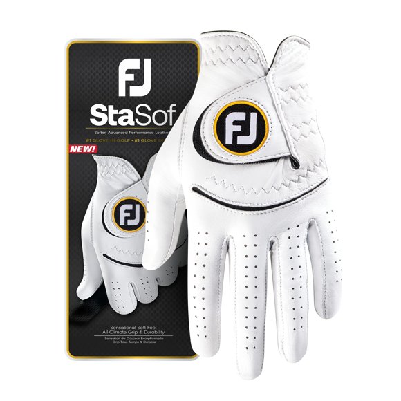 Guante de golf FootJoy StaSof para hombre, color blanco, talla ML, mano izquierda