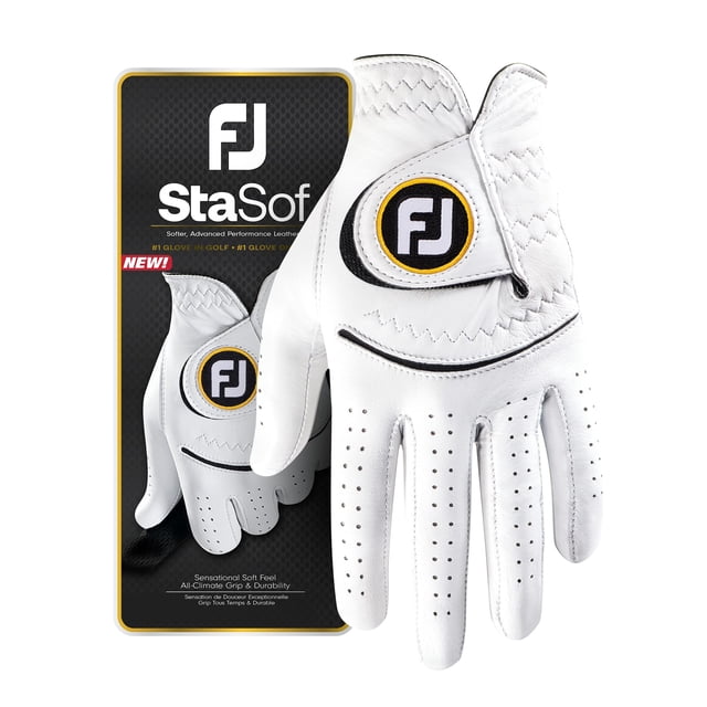 Guante de golf FootJoy StaSof para hombre, color blanco, talla ML, mano izquierda