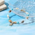thumbnail image 2 of Pulsera bohemia de conchas y cuentas de estrella de mar, accesorio de verano para la playa con materiales naturales, joyería para la playa, 2 of 6