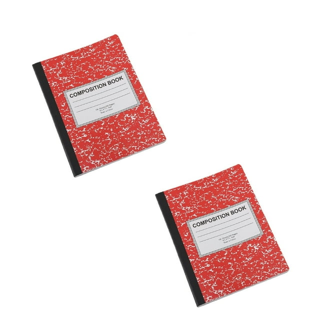 Composition Notebook, Marble Cover, 2pcs College Ruled Writing Notebooks Journal Notebooks Composition Book Classroom Decor Note Book Aesthetic Journal for Note Taking Office Supplies for Women, Red