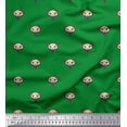 thumbnail image 1 of Soimoi Green Rayon Fabric Tribal Cat Face Print Fabric by Yard 42 Inch Wide, 1 of 3