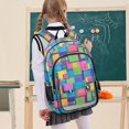 thumbnail image 7 of FORMRS Unisex School Backpack 17" Student Travel Bag with Laptop Compartment, Colorful Geometric Pattern, 7 of 7