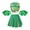 Green, variant on Alvivi Youth Schoolgirls Cheerleading Dance Costume Cheer Leader Uniform Crop Top with Skirt Pom Poms Purple 12