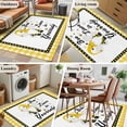 thumbnail image 5 of Bee Lieve 3x5 Area Rugs for Living Room, In Yourself Gnomes Sunflower Yellow Grid Non Slip Floor Mat Washable Low-Profile Indoor Carpet for Bedroom, Dining Room, Bathroom, 5 of 9