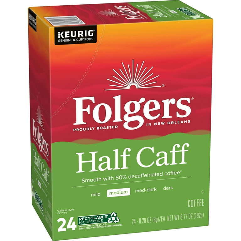 Half-Caff Coffee K-Cups, 24/Box