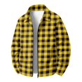 thumbnail image 6 of CCRFTGI Mens Corduroy Jacket Zip Up Bomber Casual Vintage Collared Long Sleeve Plaid Work Fall Fashion Coats for Men Yellow 4XL, 6 of 7