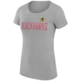 thumbnail image 2 of Women's G-III 4Her by Carl Banks Heather Gray Chicago Blackhawks Super-Slim Fit Lightweight Dot Print Team T-Shirt, 2 of 3