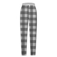 thumbnail image 5 of Xixinqiwan Womens Fleece Plaid Sweatpants High Waisted Baggy Workout Jogger Pants Casual Comfy Yoga Pants with Pockets, 5 of 5