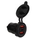 thumbnail image 4 of Cargador de coche USB Puerto USB dual QC3.0 Carga rápida Luz azul con llave de interruptor 12-24 V Universal para motocicleta RV, 4 of 12