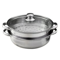 Steamer Pot for Cooking 11 inch, 2-tier Multipurpose Stainless Steel Steam Pot Cookware with Lid for Vegetable, Stock, Sauce
