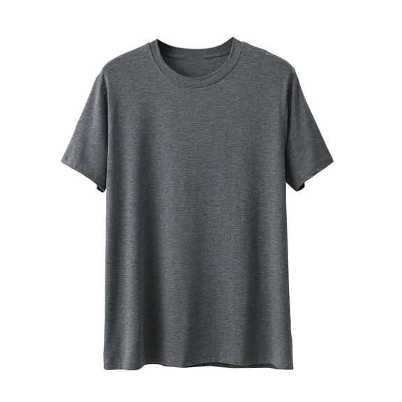 BVnarty Men's Solid Modal Knit Crew Neck Short Sleeve T‑Shirt, Stretchy Breathable Summer Casual Tops Dark Gray XXL