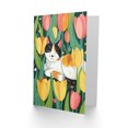thumbnail image 2 of Artery8 Birthday Card Cat Lover Calico Kitty in Tulip Flower Field For Her Gran Sister Niece Daughter Wife Woman Greeting Card, 2 of 3