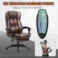 thumbnail image 4 of Vinsetto High Back Massage Office Chair with 6-Point Vibration, 5 Modes, Executive Chair, PU Leather Swivel Chair with Reclining Back, and Retractable Footrest, Brown, 4 of 10