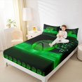 thumbnail image 4 of Homewish Basketbal Sport Bed Sheets,Boys Ball Game King Sheets,Green Black Sheet Set For Teens,Super Cozy Room Decor,4pcs, 4 of 7