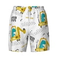 thumbnail image 4 of Lsque Mens Swim Trunks Dinosaur on Excavator Pattern - Bathing Suit Compression Liner - Beach Swim Shorts Swimwear - (S-3XL) - Stretch Quick Dry -Small, 4 of 9