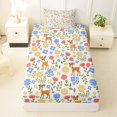 thumbnail image 3 of Castle Fairy Cartoon Flowers Deer Twin Sheets 3pcs,Colorful Floral Animal Bedding,Cream Pink Blue,1 Fitted Sheet, 1 Flat Sheet and 1 Pillowcase, 3 of 6