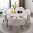 thumbnail image 3 of Simple Reception Negotiation Imitation Marble Pattern Wooden Table Chair Group Rest Area Office Meeting Restaurant Table  Chair My Lux Decor Round, 3 of 30