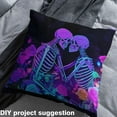 thumbnail image 2 of Feelyou Couple Skeleton Skull Fabric by the Yard 5 Yards for Lover, Romantic Gothic Room Decor Fabric by the Yard, Neon Purple Rose Fabric for Sewing, Luxury Bedroom Decor, 2 of 6