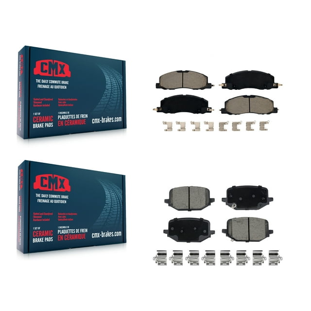 CMX Front Rear Ceramic Brake Pads Kit for Car 2020-2023 Lincoln Aviator with 345mm Diameter Rotor Standard Brakes KCX-100569