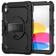 thumbnail image 4 of Elehold iPad Rugged Military Shockproof Case For iPad 11th Generation(A16) 2025 with Screen Protector, Detachable Shoulder Strap Pen Holder Rotating Kickstand Full Body Protection Case,Black, 4 of 9