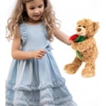 thumbnail image 7 of Guvpev 12" Brown Teddy Bear Plush with Rose, Romantic Stuffed Animal Plushies Toy for Wife, Girlfriend, Mom, Valentine’s Day, Anniversary & Graduation Gifts, 7 of 7