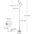 thumbnail image 3 of FanhSbrocade Modern Globe LED Floor Lamps with 5 Lights Tall Pole Tree Lighting for Living room & Bedroom G9 Bulb, 3 of 7