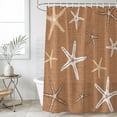 thumbnail image 4 of Vintage Terracotta Starfish Bathroom Shower Curtains with 12 Hooks Waterproof Shower Curtain for Stalls and Bathtubs Summer Coastal Beach Marine Life Decorative Bathroom Curtain 72x96 Inches, 4 of 9