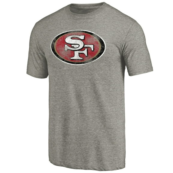 Men's Ash San Francisco 49ers Distressed Team T-Shirt