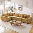 thumbnail image 3 of Tabaray Oversized Sectional Sofa Couch, L Shaped Modular Corner Couch with Deep Seat, Comy Corduroy Upholstered 5 Seat, Convertible Sleeper Sofa for Living Room, Home Sofa Set, Yellow, 3 of 7