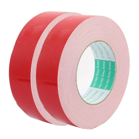 2pcs 10M 35mm x 1mm Dual-side Adhesive Shockproof Sponge Foam Tape Red White