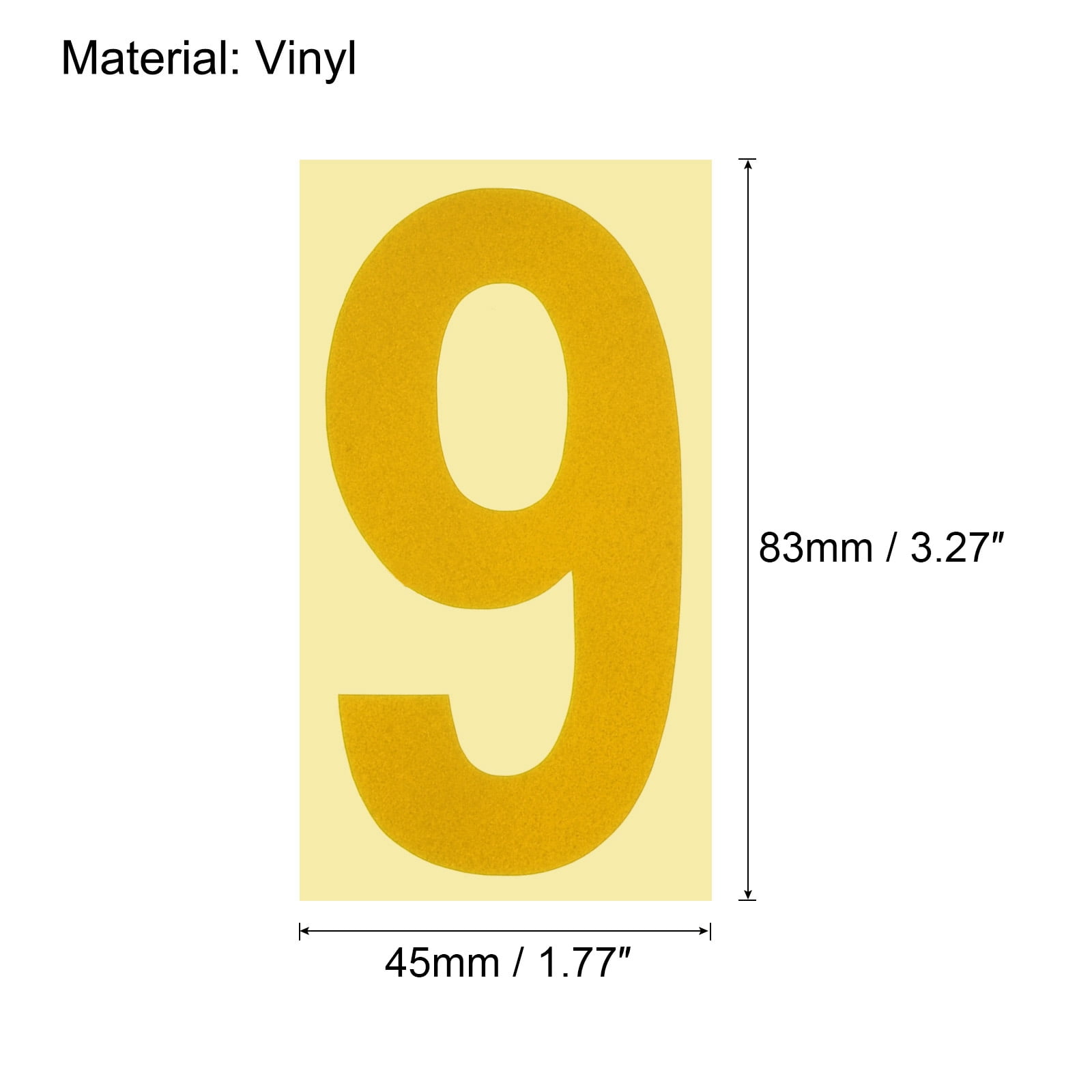 Unique Bargains Reflective Mailbox Numbers Sticker 0-9 Adhesive Number 3.27 Inch Golden 4 Set