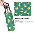 thumbnail image 4 of Yayeee 20oz Insulated Water Bottle Double Wall Stainless Steel with Flip Straw Lid, Green Cartoon Bee Pattern, 4 of 7