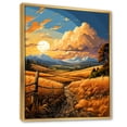 thumbnail image 2 of Designart "Hay Bales Countryside Golden painting III" Landscape & Nature Floater Framed Wall Art Print, 2 of 7