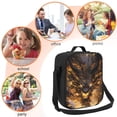 thumbnail image 5 of Logiee Cool Black Gold Dragon Print Insulated Lunch Bag for Women/Men, Reusable Lunch Box for Office Work School Picnic Beach,Leakproof Freezable Cooler Bag with Shoulder Strap, 5 of 7