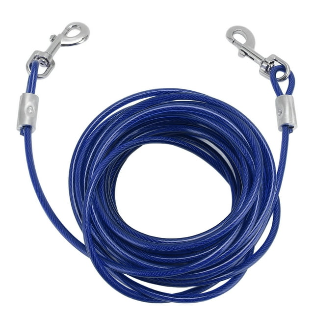 Double Head Bite Outdoor Camping Leash, Premium Steel Wire, Large Range Motion, Suitable For Small, Medium, Large Dogs, Made Of Steel Wire, PVC, Ideal For