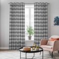 thumbnail image 5 of Geometric Lattice Kitchen Curtains 84 Inch Length, Black Grey Classic Farmhouse Plaid Grommet Top Bedroom Living Room Curtains, Light Filtering Cafe Curtain Drapes 2 Panels Set 84''x84'', 5 of 9