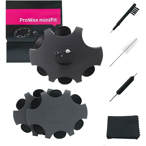 Hearing aid wax guards (1mm) replacement wax filters for Oticon ProWax miniFit Wax traps, Hearing amplifier cleaning brush kit tools with carry case -2Packs/ 12Filters