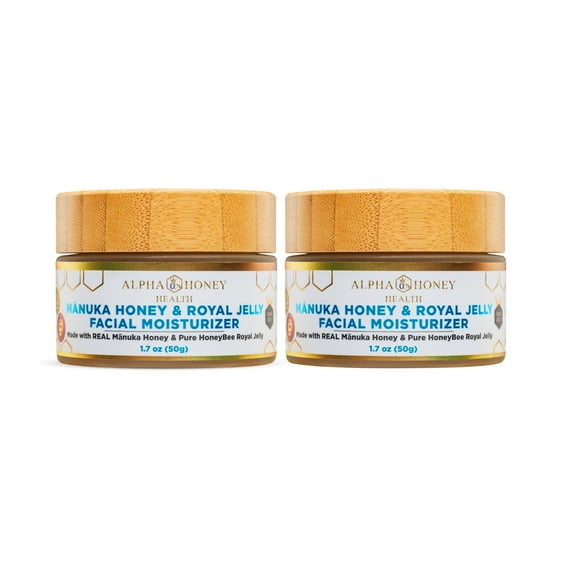 2 Jar Discount Pack: Manuka Honey & Royal Jelly Serum Face Cream by Alpha Honey Health
