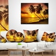 thumbnail image 3 of Designart Barbados Island Evening Seashore - Modern Seascape Throw Pillow - 18x18, 3 of 4