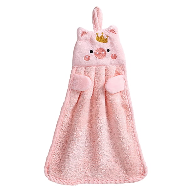 Toalla de mano Paño absorbente Paño de cocina Colgante Terciopelo coral Baño Suave