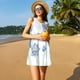 thumbnail image 3 of Disketp Pale Blue Lotus Flowers para Vestido sin Mangas para Mujeres, Vestidos de Verano para Mujeres, Casual y Holgado para la Playa, 3 of 7