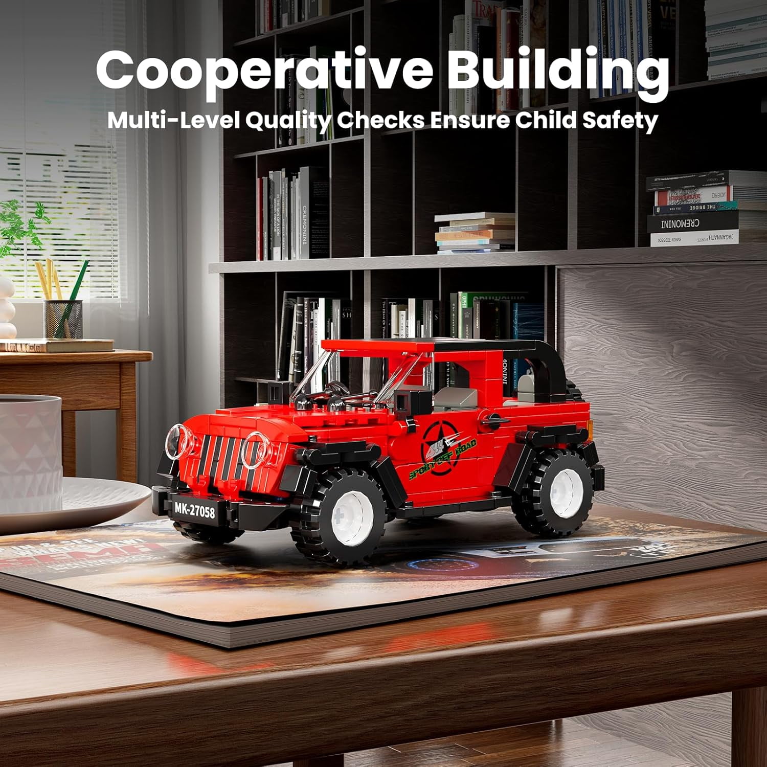 Speed Champion Pickup Building Toys with Display Case, 27058 Model Car Kits Building Blocks, Race Car Building Kit, Small Truck Building Kits for Adults (414PCS)
