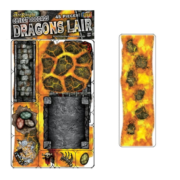 Dragon’s Lair - 24pc Double-Sided Lair & Terrain Pieces for Starters & Masters Alike - Roleplaying Objects for Dungeons & Dragons - Immersive Map Accessories for DnD 5E, Pathfinder & Warhammer RPGs
