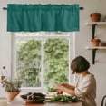 thumbnail image 5 of Aventurine Green Window Valance Curtain Simple Style Rod Pocket Short Curtain for Living Room, Bedroom & Kitchen Window Decor 54x18in, 5 of 8