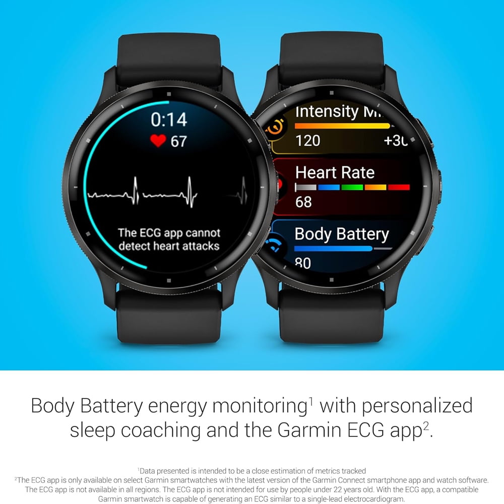 Restored Garmin Venu 3 Health and Fitness GPS Smartwatch Steel Bezel (45mm) (Refurbished)
