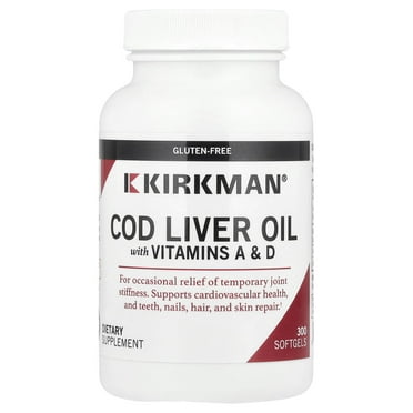 Kirkman Labs Cod Liver Oil with Vitamins A & D, 300 Softgels