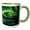 Green/White, variant on 3drose, Northern Lights over Kuummiit, East Greenland in Danish Territory 1., 11oz Two-tone Yellow Mug