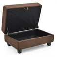 thumbnail image 3 of Passion Furniture Gallant Chocolate Microfiber Upholstered Storage Ottoman, 3 of 5